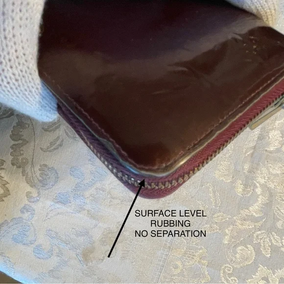 LOUIS VUITTON BURGUNDY VERNIS ZIP AROUND WALLET - Picture 8 of 15